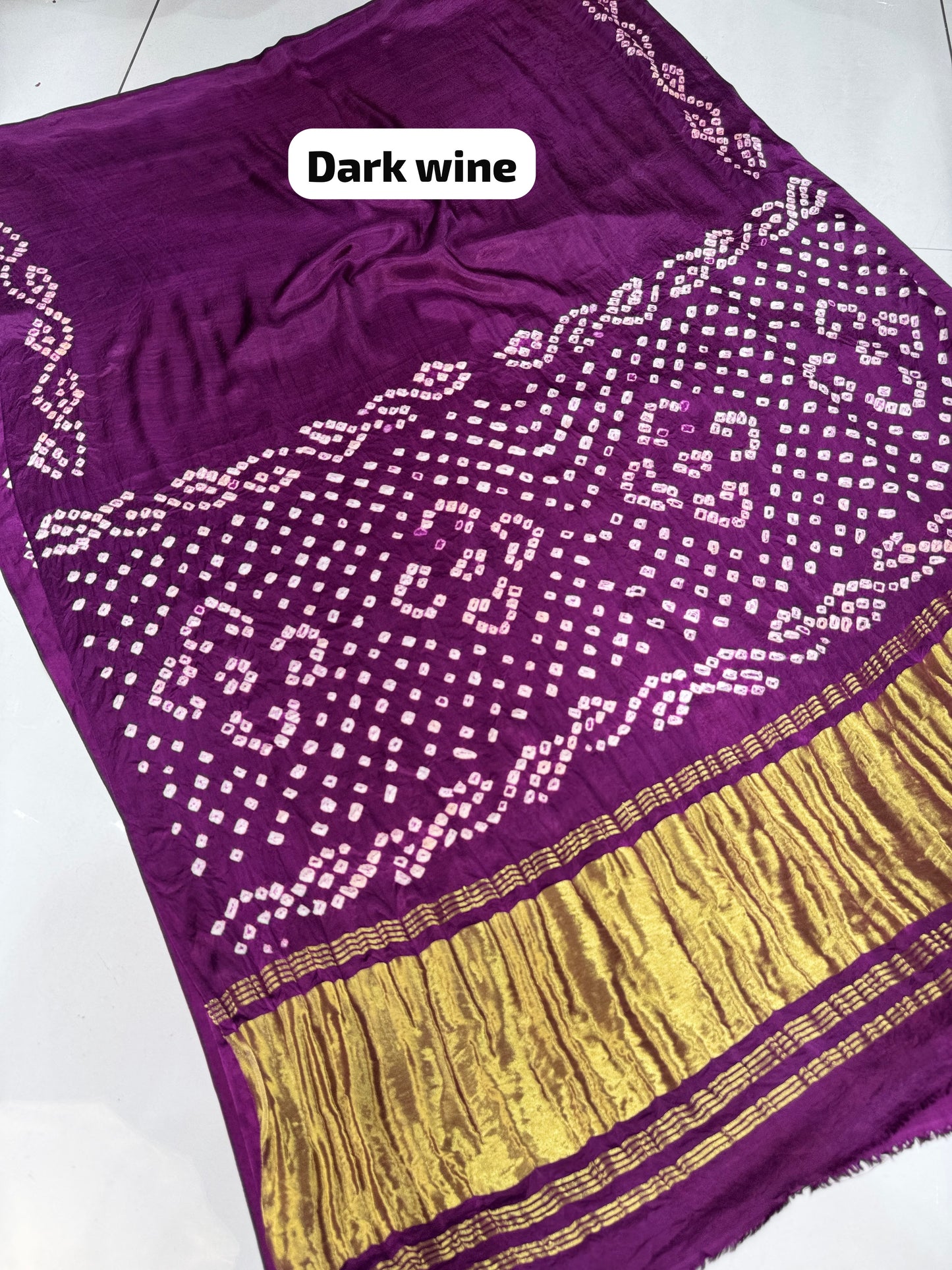 Panvel Gala Border Premium Gaji Silk Hand Bandhej Saree with Pure Lagdi Patto
