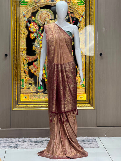 Pure Jamiyavaram Silk Saree with Authentic Kasab Zari & Ashavalli Design