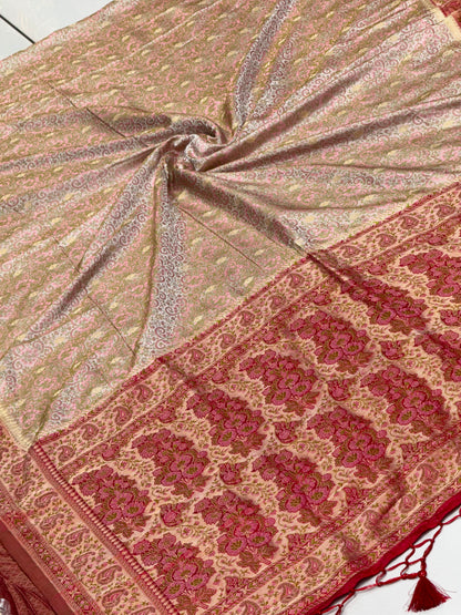 Pure Jamiyavaram Silk Saree with Authentic Kasab Zari & Ashavalli Design