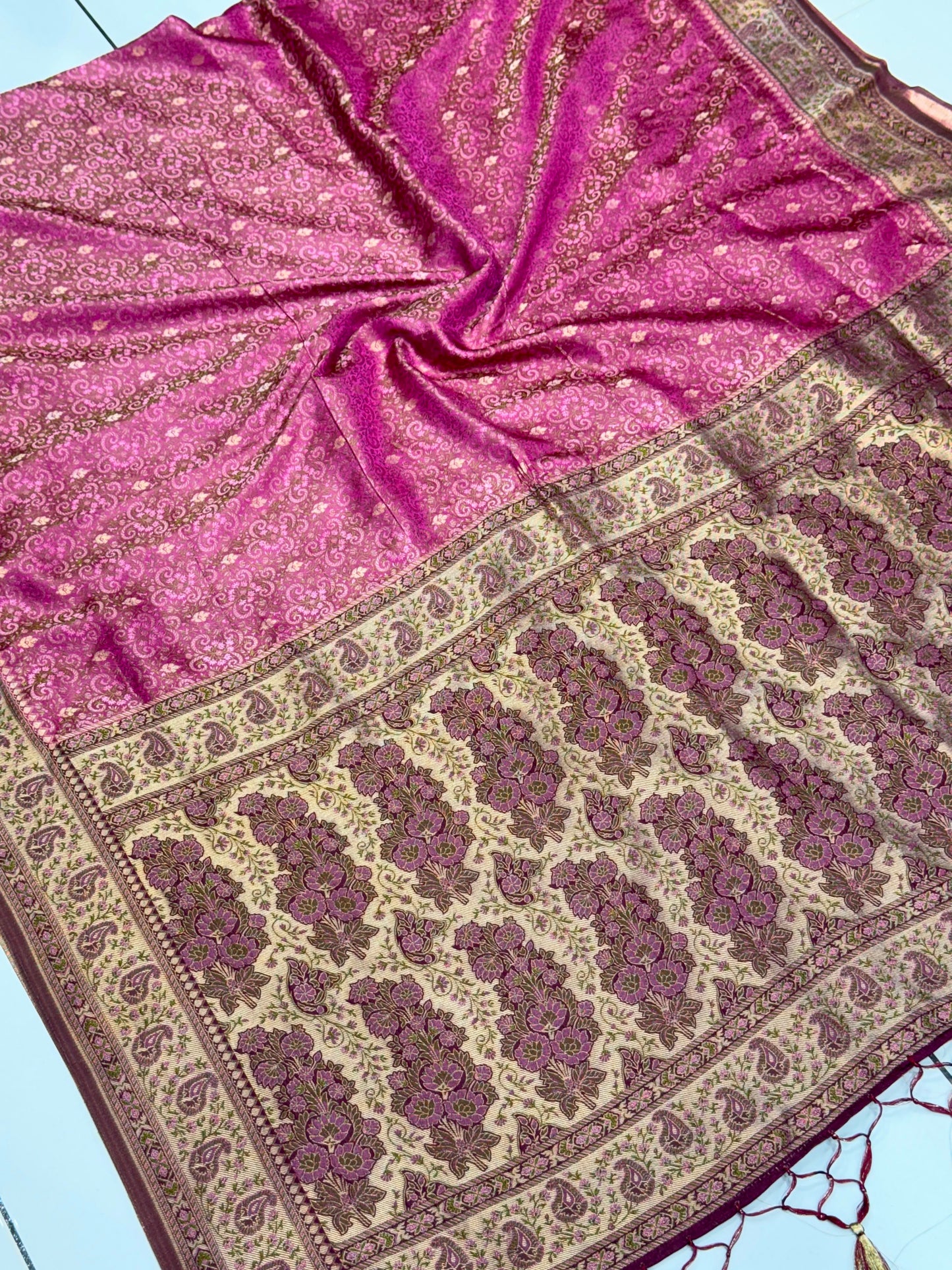 Pure Jamiyavaram Silk Saree with Authentic Kasab Zari & Ashavalli Design