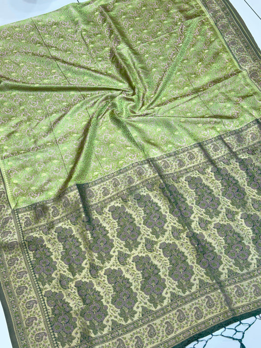 Pure Jamiyavaram Silk Saree with Authentic Kasab Zari & Ashavalli Design