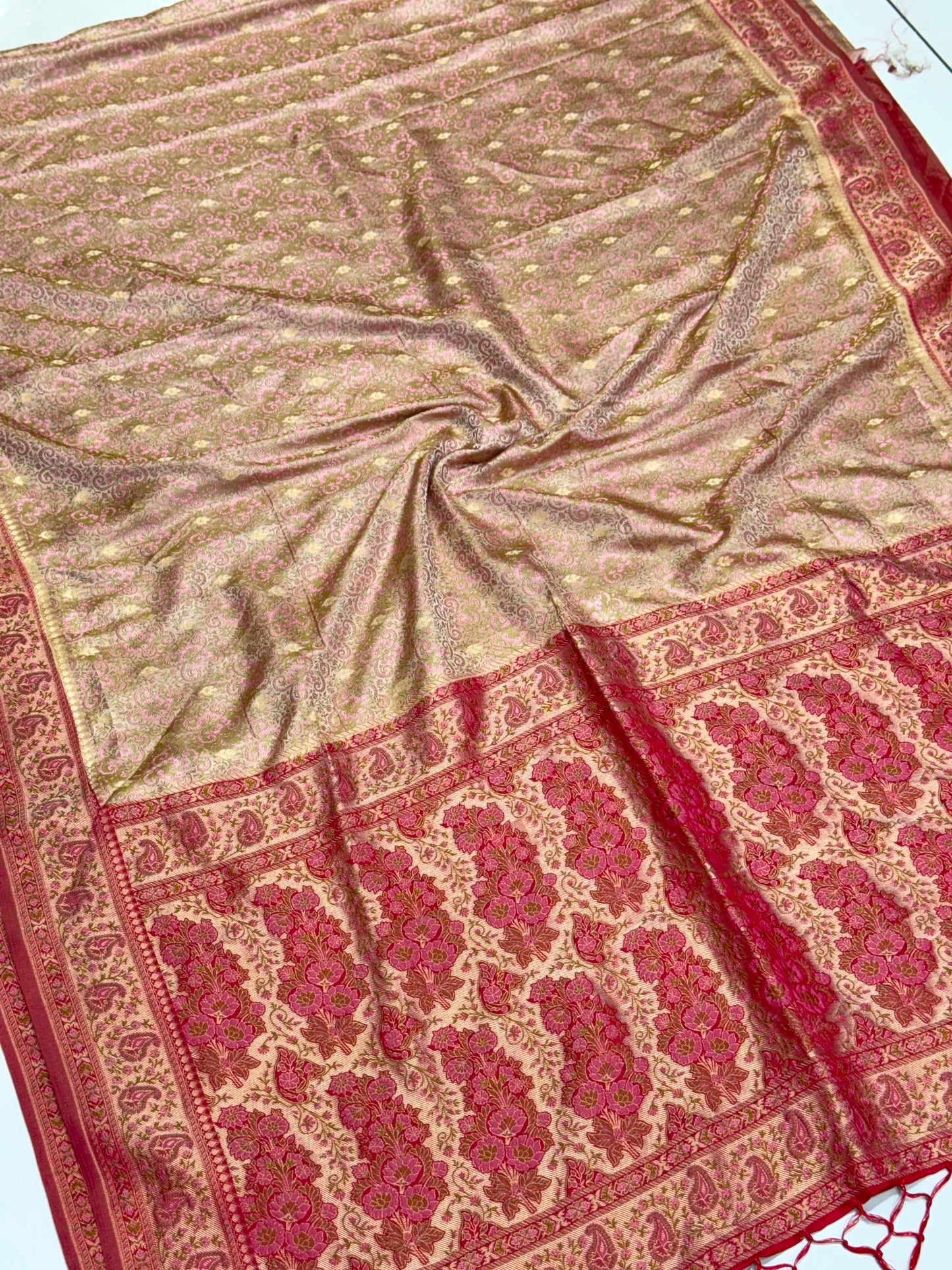 Pure Jamiyavaram Silk Saree with Authentic Kasab Zari & Ashavalli Design