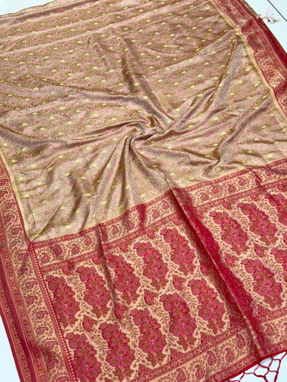 Pure Jamiyavaram Silk Saree with Authentic Kasab Zari & Ashavalli Design