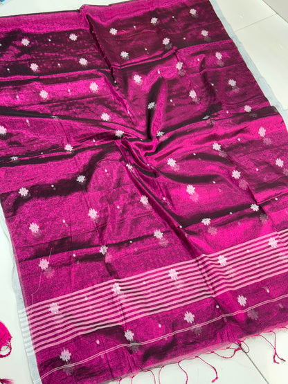 Lightweight Handloom Tissue Silk Saree in Authentic Woven Design