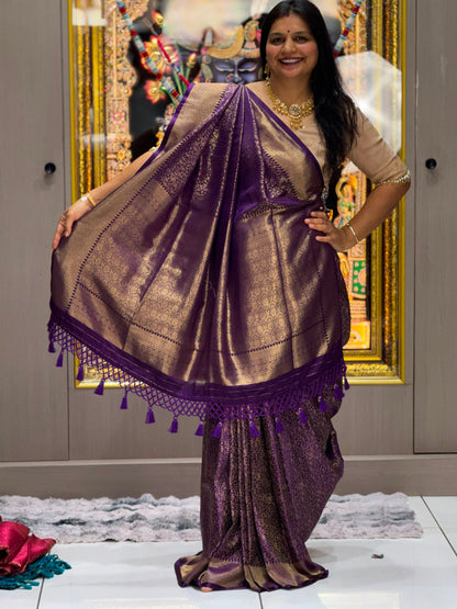 Exquisite Varli Design Soft Banarasi Silk Saree for Weddings