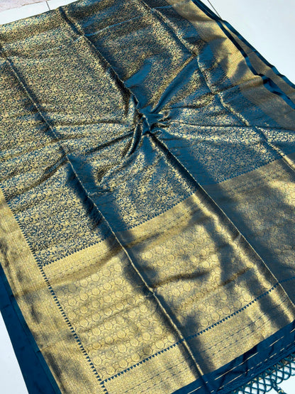 Exquisite Varli Design Soft Banarasi Silk Saree for Weddings