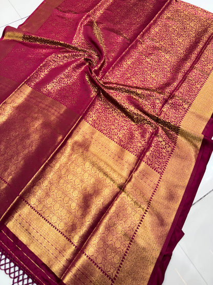 Exquisite Varli Design Soft Banarasi Silk Saree for Weddings