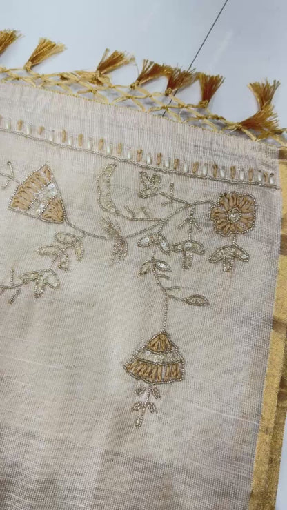 Real Tissue Cotton Hand Work