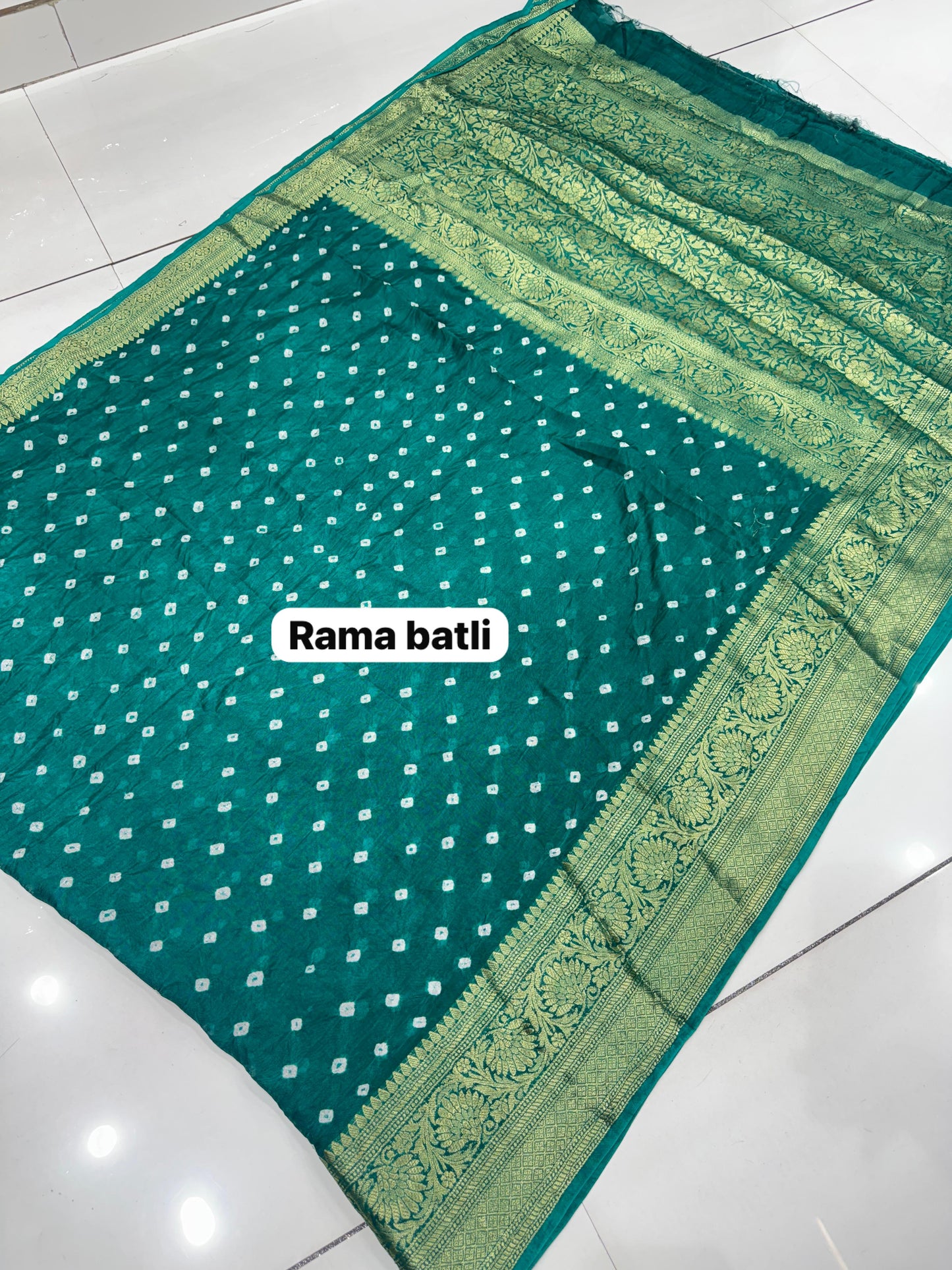 Premium Art Silk Hand Bandhej Saree with Kanjivaram Zari Border