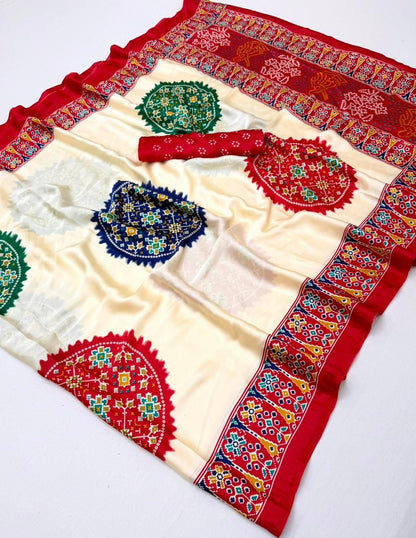 Elegant Crepe Gaji Modal Silk Printed Saree