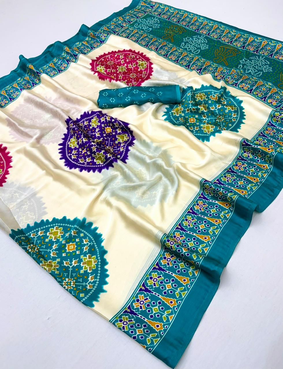 Elegant Crepe Gaji Modal Silk Printed Saree