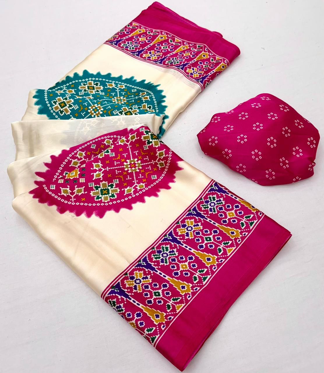 Elegant Crepe Gaji Modal Silk Printed Saree
