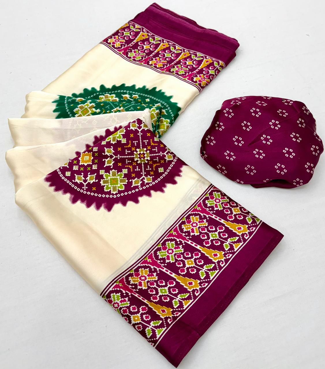 Elegant Crepe Gaji Modal Silk Printed Saree