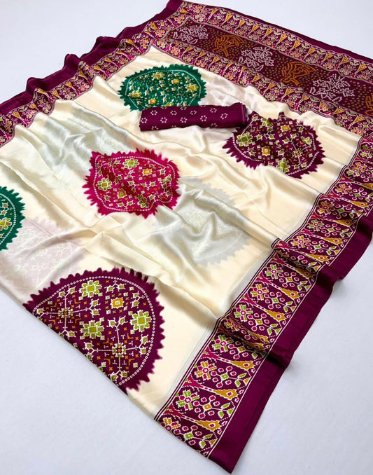 Elegant Crepe Gaji Modal Silk Printed Saree