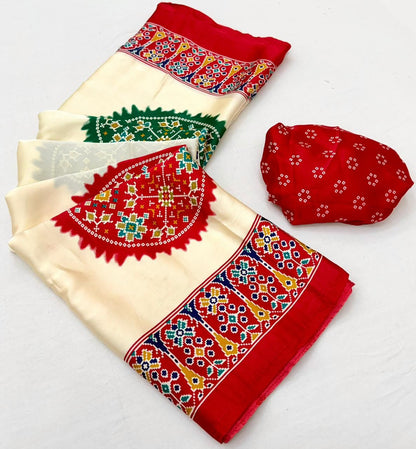 Elegant Crepe Gaji Modal Silk Printed Saree